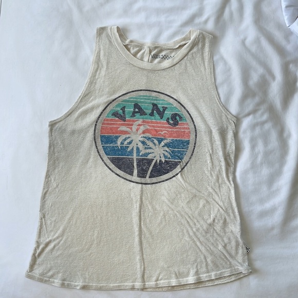Vans cream palm logo tank top - Picture 3 of 6